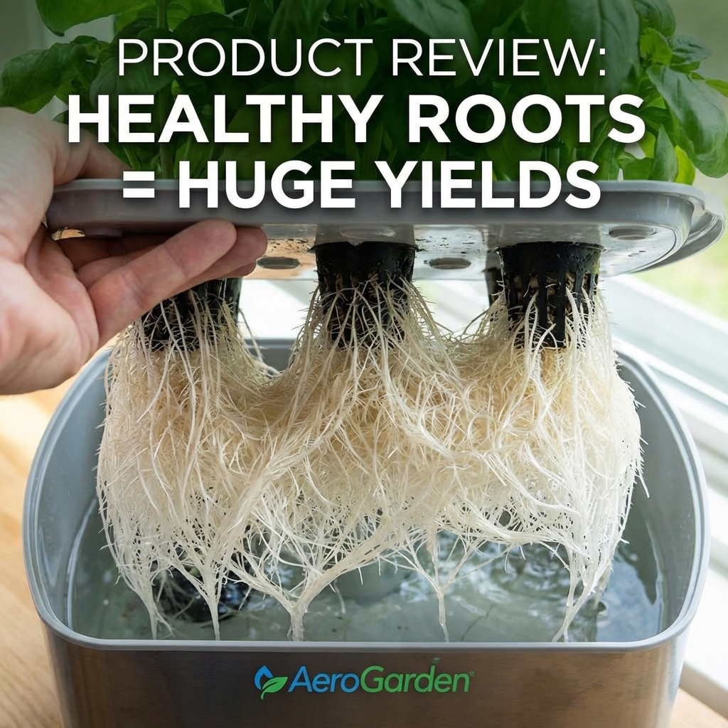 Massive healthy white roots hanging from AeroGarden deck