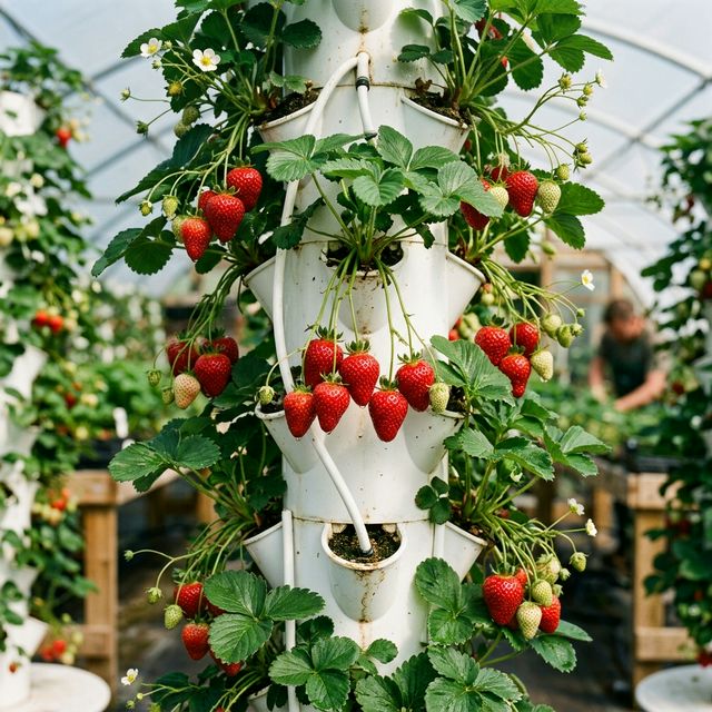 Strawberries in a tower
